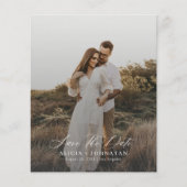 予算シンプルのモダン写真の結婚式の日付を保存 チラシ (正面)