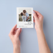 予算シンプルのモダン写真の結婚式の日付を保存 チラシ (手)