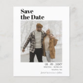 予算シンプルのモダン写真日付カードの保存 (正面)