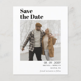 予算シンプルのモダン写真日付カードの保存