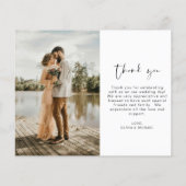 予算シンプルの写真結婚のエレガントサンキューカード (裏面)