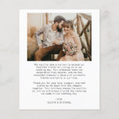 予算シンプルの写真結婚のエレガントサンキューカード (裏面)