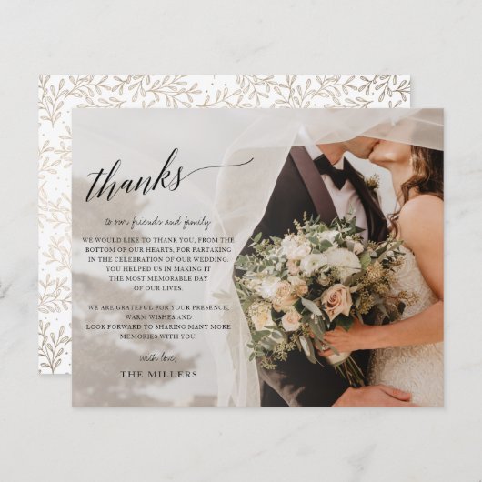 予算シンプルの台本の写真ありがとう (正面/裏面)