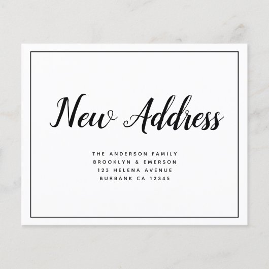 予算シンプルの新住所のお知らせ (正面)