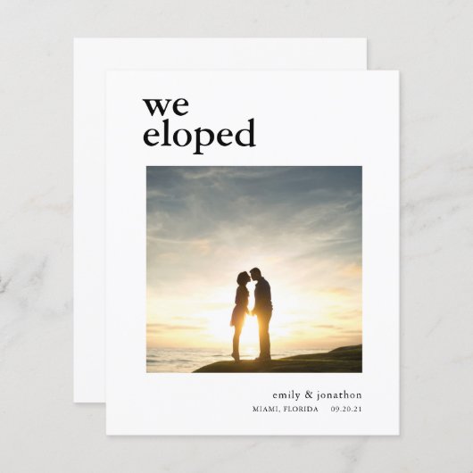 予算シンプルの発表写真の駆け落ち (正面/裏面)