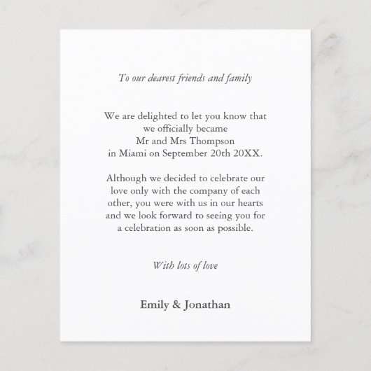 予算シンプルの発表写真の駆け落ち (裏面)