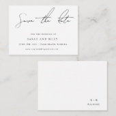 予算シンプルの結婚式日付の保存招待状 ノートカード (正面/裏面)