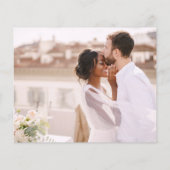 予算シンプルの結婚式日付の写真を保存 (裏面)