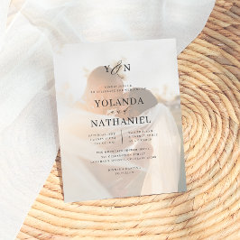 予算シンプルイニシャルと書道写真結婚の