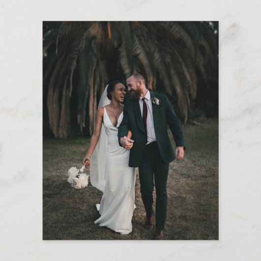 予算シンプルイニシャルと書道写真結婚の (裏面)