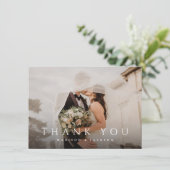 予算シンプルエレガントモダン結婚の写真 サンキューカード (スタンド正面)