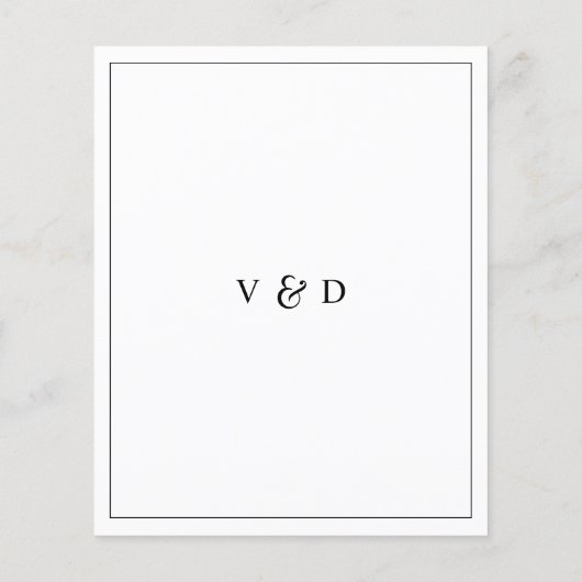 予算シンプルエレガントモダン結婚式招待状 (裏面)