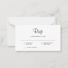 予算シンプルエレガント素朴RSVP結婚の ノートカード