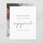 予算シンプルスクリプト写真婚約の発表 (正面/裏面)