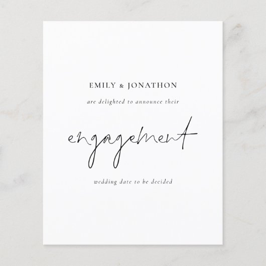 予算シンプルスクリプト写真婚約の発表 (正面)