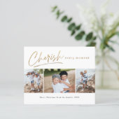 予算シンプルスクリプト3フォトコラージホリデーカード (スタンド正面)