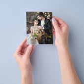 予算シンプルス結婚クリプトのサンキューカード チラシ (手)