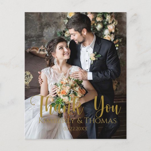 予算シンプルス結婚クリプトのサンキューカード チラシ (正面)