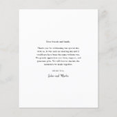 予算シンプルス結婚ト写真のサンキューカード (裏面)