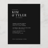 予算シンプルタイポグラフィモダン結婚式招待状 (正面)