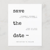 予算シンプルタイポグラフィ結婚式の日付の保存 チラシ (正面)