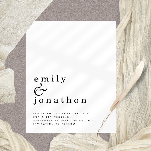 予算シンプルタイポグラフィ結婚式日付の保存