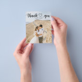 予算シンプルハートスクリプ結婚トのサンキューカード チラシ (手)