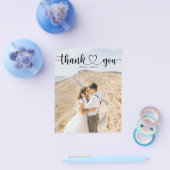 予算シンプルハートスクリプ結婚トのサンキューカード チラシ (シングル)