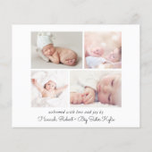 予算シンプルフォトコラージュ誕生発表 (裏面)