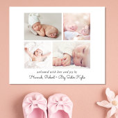 予算シンプルフォトコラージュ誕生発表