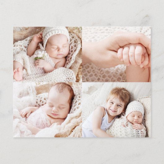 予算シンプルベビー発表写真コラージュ (裏面)