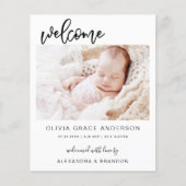 予算シンプルベビー発表写真コラージュ チラシ (正面)