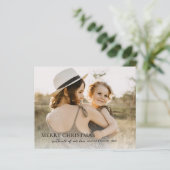 予算シンプルミニマル写真クリスマスカード (スタンド正面)