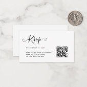 予算シンプルミニマルQRコードRSVP結婚の ノートカード (正面/裏面インサイチュ)