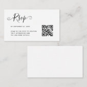 予算シンプルミニマルQRコードRSVP結婚の ノートカード (正面/裏面)