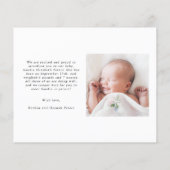 予算シンプルモダン生まれたばかりの発表 (裏面)