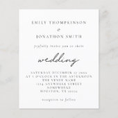 予算シンプル任意の色スクリプト結婚式招待状 (正面)