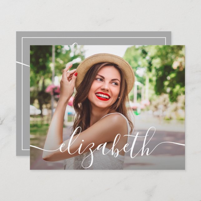 予算シンプル写真の卒業への招待 (正面/裏面)