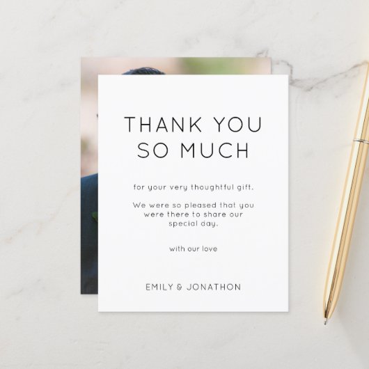 予算シンプル写真の結婚白黒 (正面/裏面インサイチュ)