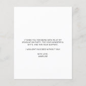 予算シンプル写真卒業サンキューカード (裏面)