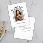 予算シンプル写真卒業サンキューカード チラシ