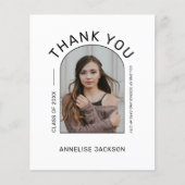 予算シンプル写真卒業サンキューカード チラシ (正面)