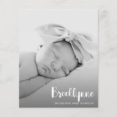 予算シンプル写真誕生のお知らせ (正面)