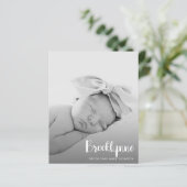 予算シンプル写真誕生のお知らせ (スタンド正面)