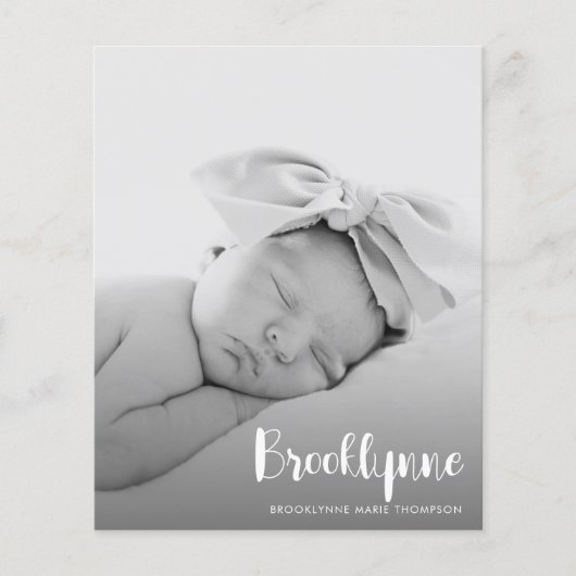 予算シンプル写真誕生のお知らせ (正面)