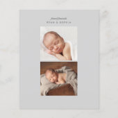 予算シンプル写真誕生のお知らせ (裏面)