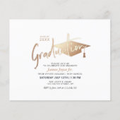 予算シンプル卒業ミニマルパーティー招待状 チラシ (正面)