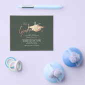 予算シンプル卒業ミニマルパーティー招待状 チラシ (シングル)