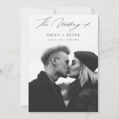 予算シンプル台本書道婚約写真 招待状 (正面)