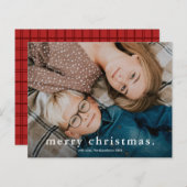 予算シンプル型フォトメリークリスマスカード (正面/裏面)